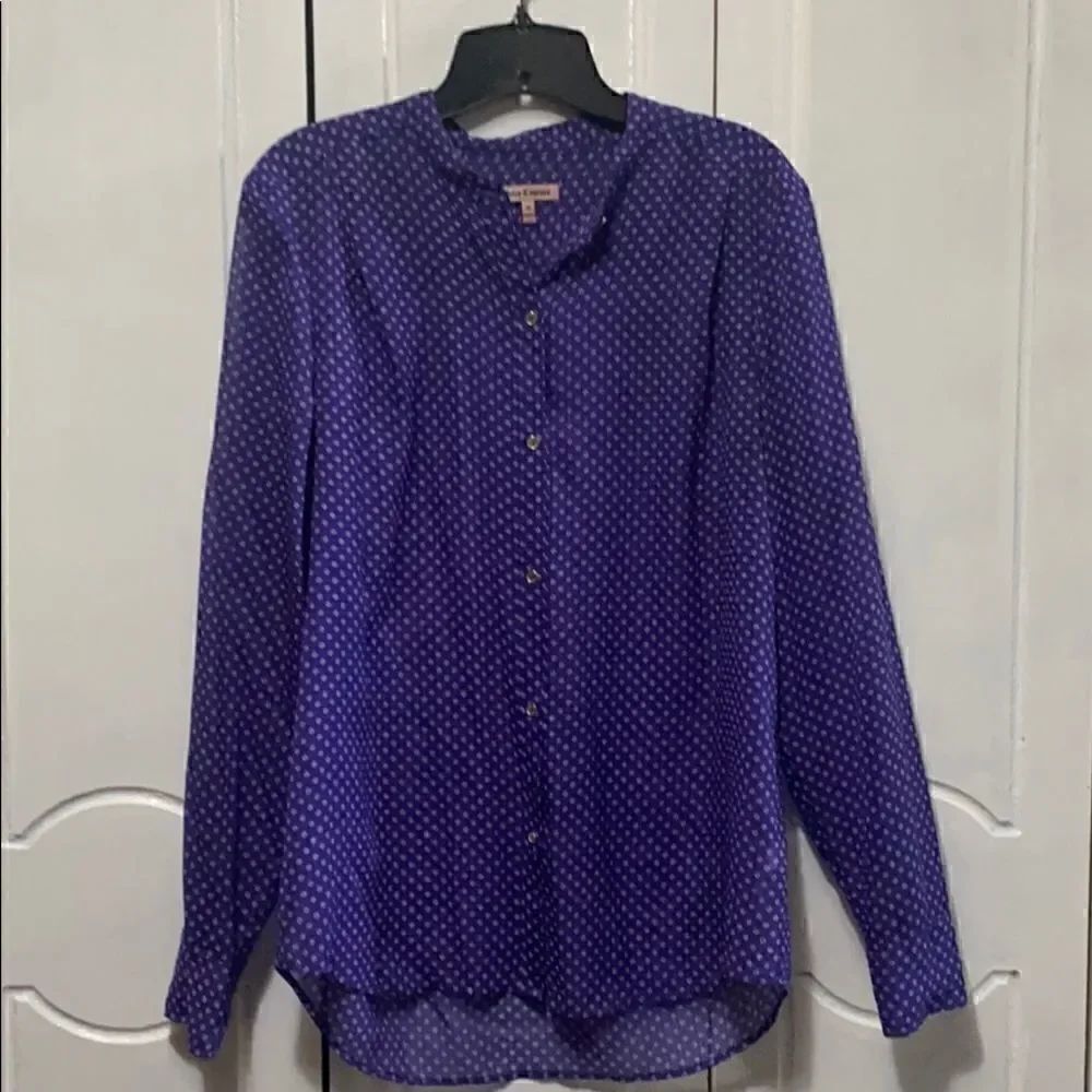 Juicy Couture Purple print button up blouse M